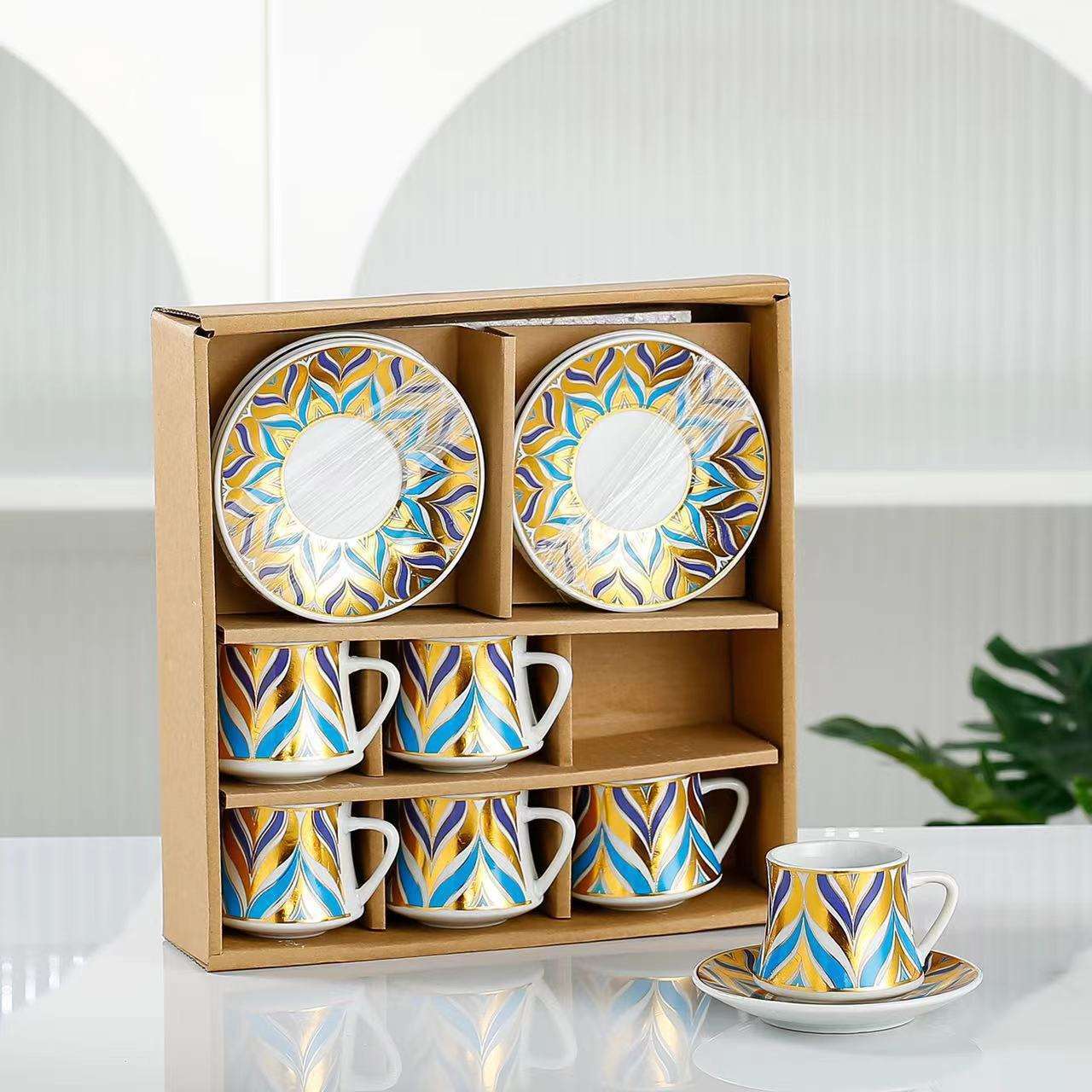 New Design 16-Piece Ethiopian Coffee & Tea Set Classic Rekebot Collection from Africa Featuring Elegant Cups