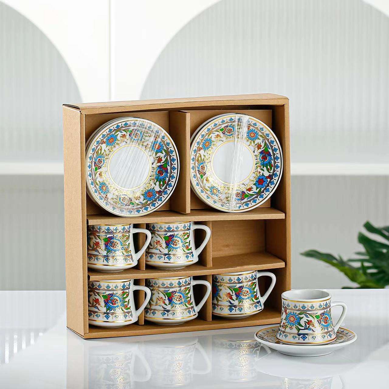 New Design 16-Piece Ethiopian Coffee & Tea Set Classic Rekebot Collection from Africa Featuring Elegant Cups