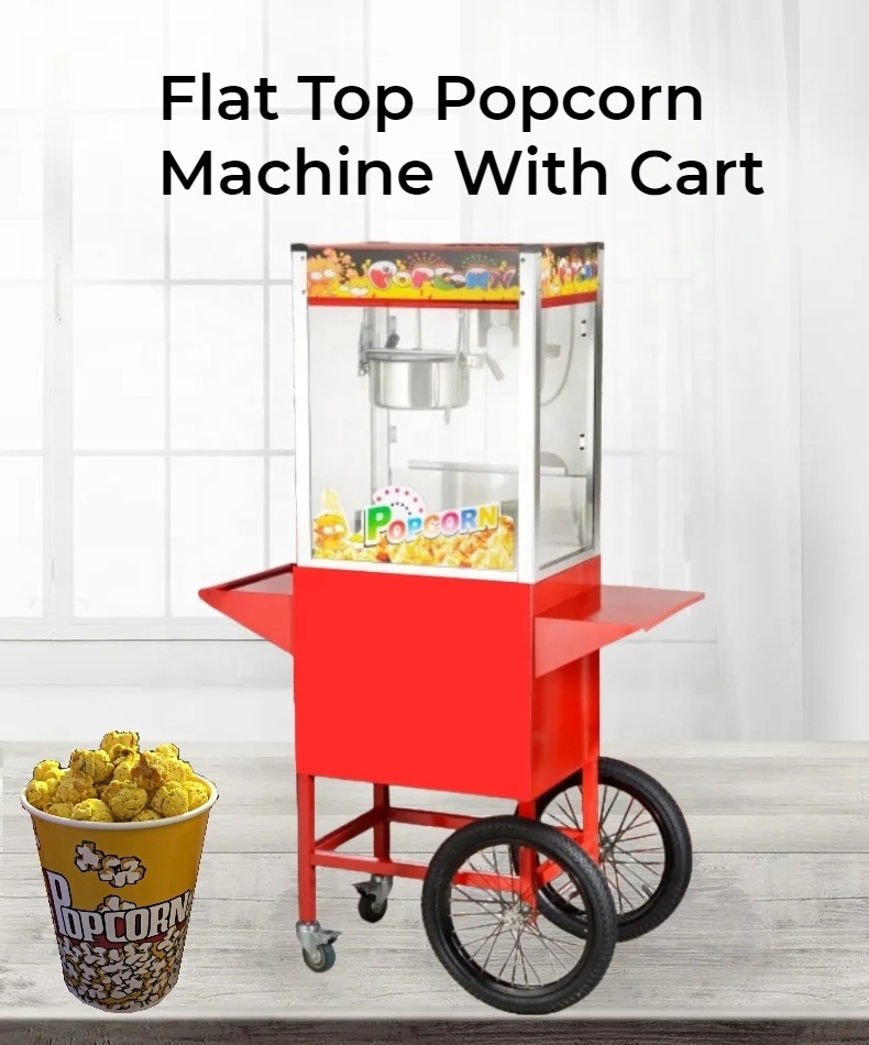 Commercial Industriel Caramel Popcorn Making Machine Automatic Electric Popcorn Machine With Wheels For Kitchen