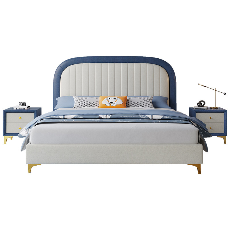 Fully synthetic leather upholstered bed for kids boys and girls