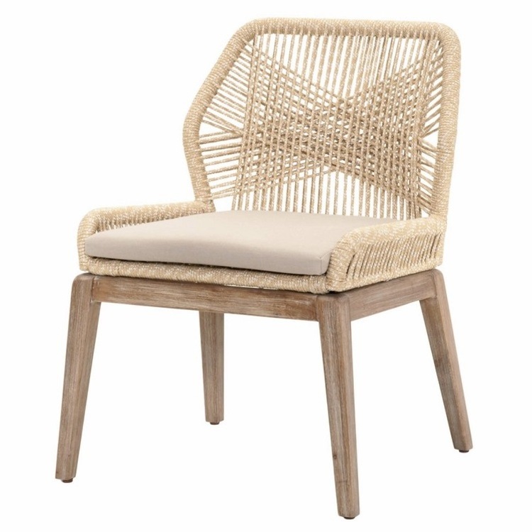 Top quality teak wood and aluminium frame outdoor patio dining chair for courtyard living room