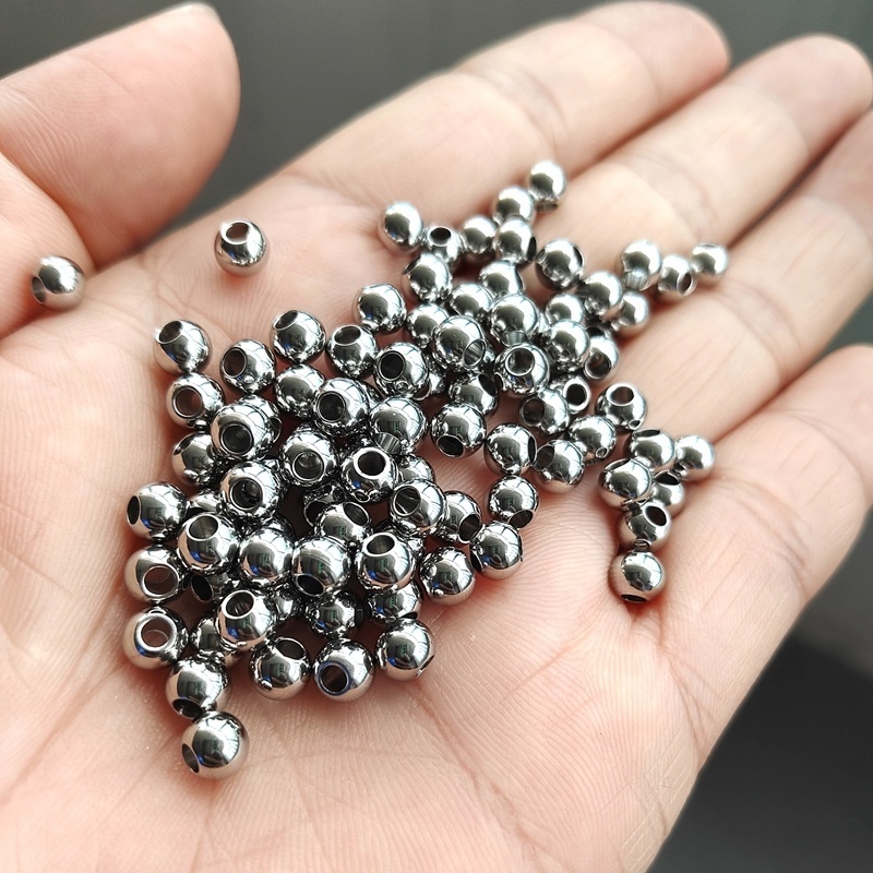 Stainless steel  round bead  2mm3mm4mm5mm6mm8mm10mm Metal bead diy jewelry accessories smooth bead wholesale