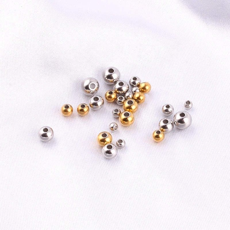 Stainless steel  round bead  2mm3mm4mm5mm6mm8mm10mm Metal bead diy jewelry accessories smooth bead wholesale