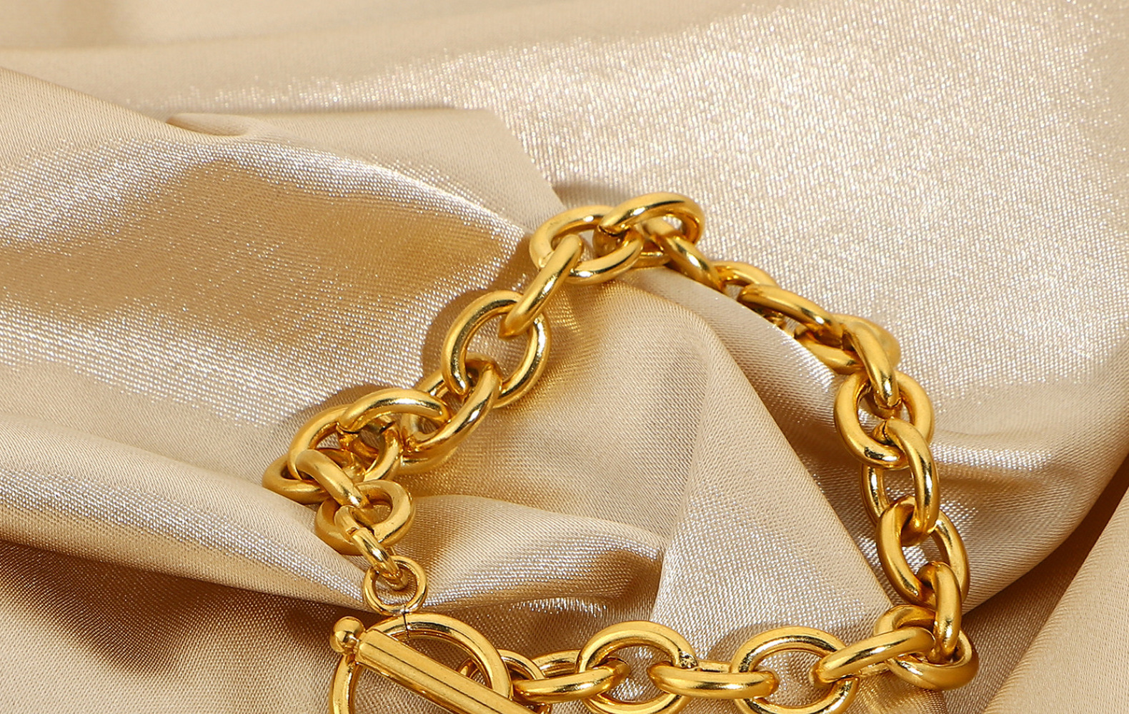 Wholesale Chain Link Bracelet 18k Gold Plated Lock Charm Cuff Bracelet With Lock