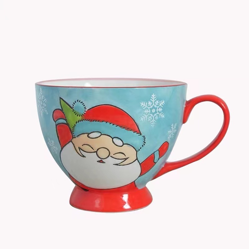 Most Popular Products Coffee Cup Ceramic Snowman Santa Claus Merry Christmas Mug Minimalist Custom Printed Coffee Mugs 420ml