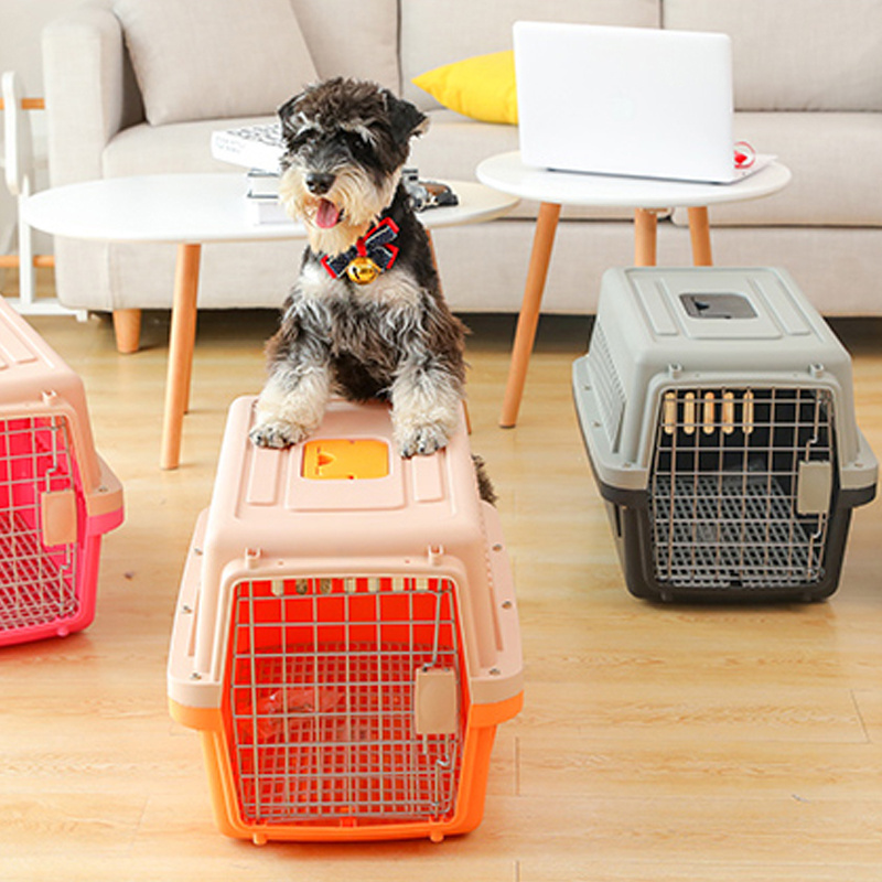 Wholesale Cat Travel Carrier Cage Portable Crate Pet Air Box Outdoor Portable Pet With Wheels Airline Crates