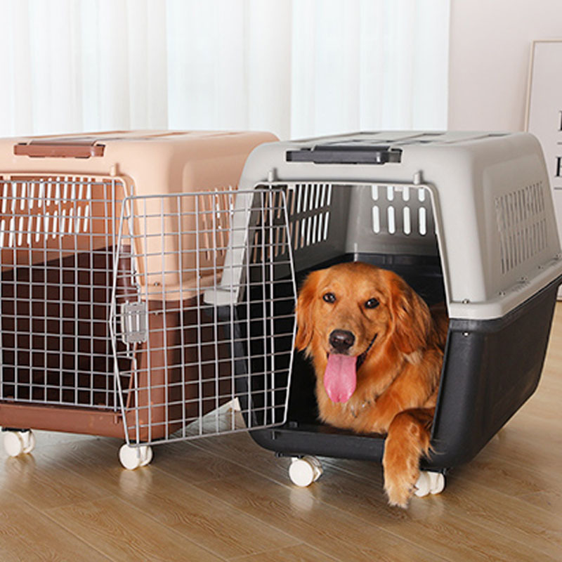 Wholesale Cat Travel Carrier Cage Portable Crate Pet Air Box Outdoor Portable Pet With Wheels Airline Crates