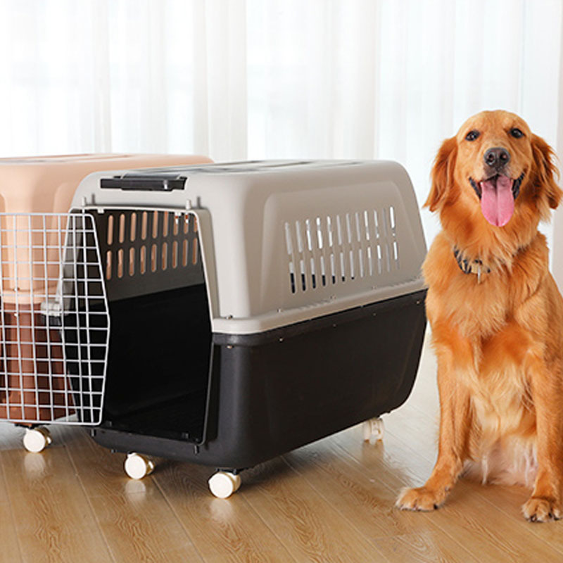 Wholesale Cat Travel Carrier Cage Portable Crate Pet Air Box Outdoor Portable Pet With Wheels Airline Crates