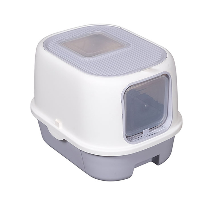 Large Space Enclosed Pet Toilet Drawer Type PP and PS Cat Litter Box Splash Proof Easy to Clean Cat Litter Box