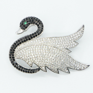 Black Swan Brooch For Women Zircon Elegant Luxury Pin New Arrival