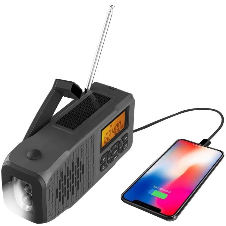 Solar Powered Weather Emergency Radio  Solar Hand-Operated Outdoor Charging Multifunction Band Radio