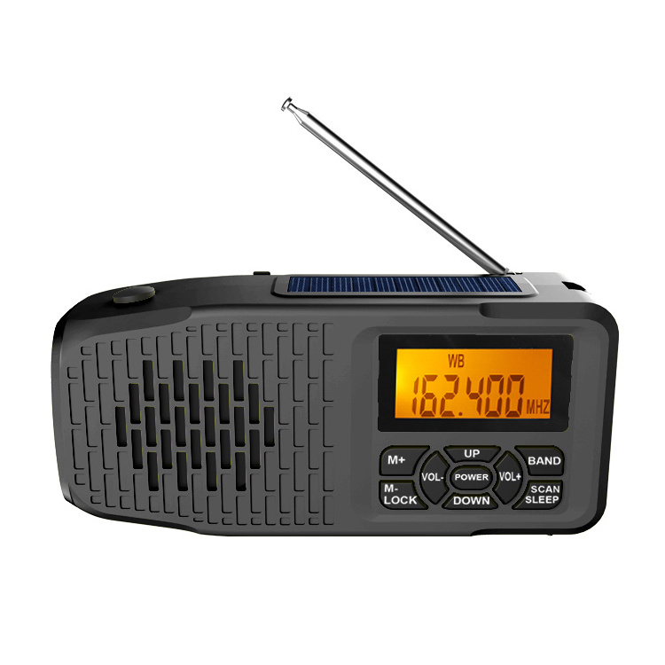 Solar Powered Weather Emergency Radio  Solar Hand-Operated Outdoor Charging Multifunction Band Radio