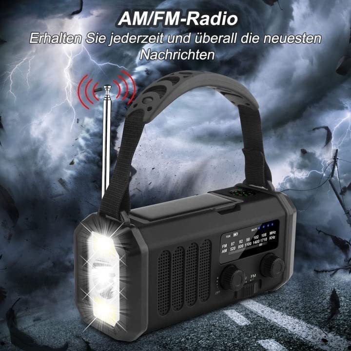 Hot Sale Rechargeable Battery Led Flashlight Radio Portable  Am Fm Noaa Self Powered Dynamo Emergency Solar Hand Crank Radio