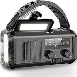 Hot Sale Rechargeable Battery Led Flashlight Radio Portable  Am Fm Noaa Self Powered Dynamo Emergency Solar Hand Crank Radio