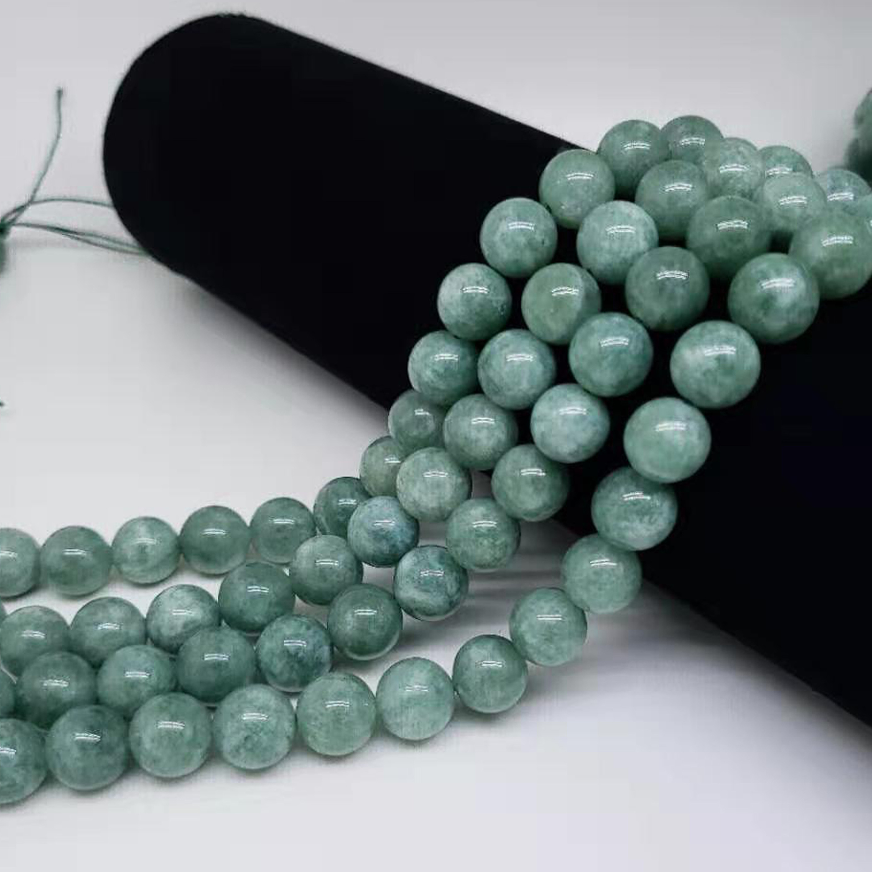 Manufacturer Supplier Dark Green Jade Round Bead Burma Stone Jade Loose Beads For Bracelet Making 6mm 8mm 10mm 12mm