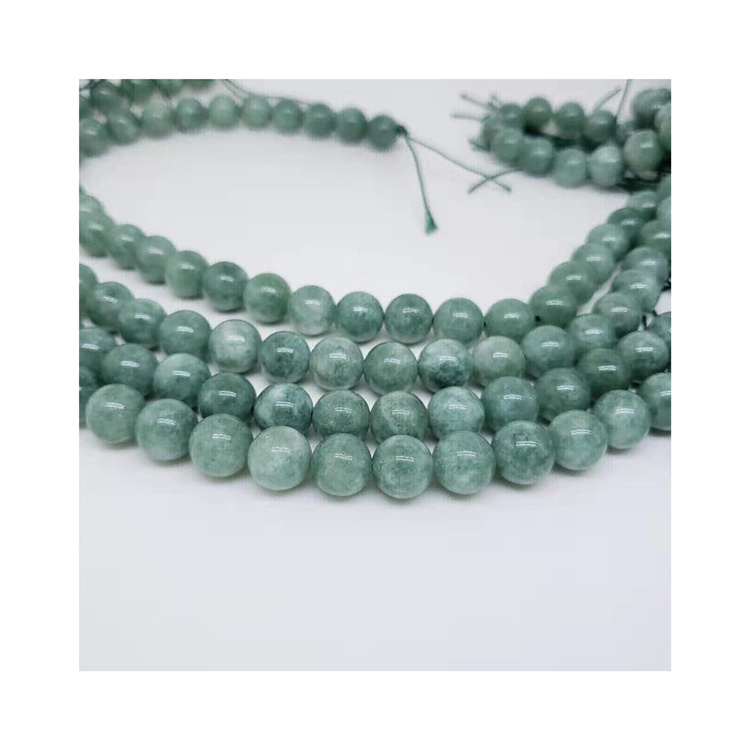 Manufacturer Supplier Dark Green Jade Round Bead Burma Stone Jade Loose Beads For Bracelet Making 6mm 8mm 10mm 12mm