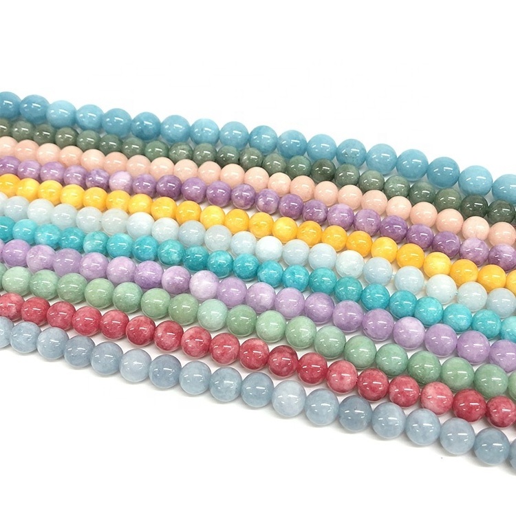 Wholesale Beads Multiple colors Jade Round Gemstone Loose Beads For Jewelry Making 4mm 6mm 8mm 10mm 12mm