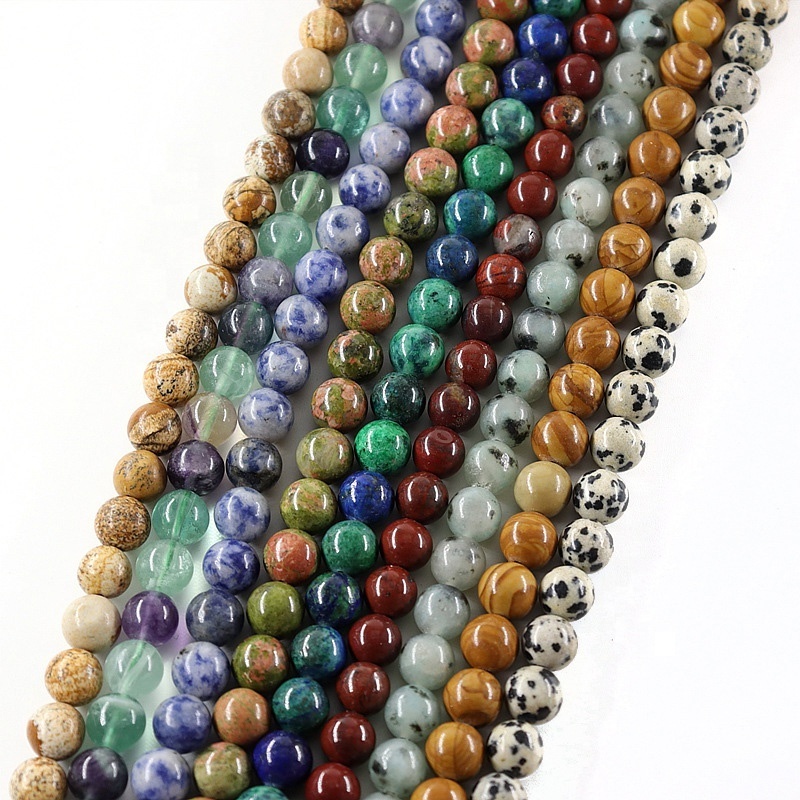 Wholesale Natural Gemstone Beads Strand Round Stone Loose Beads For Jewelry Bracelet Making 6mm 8mm 10mm