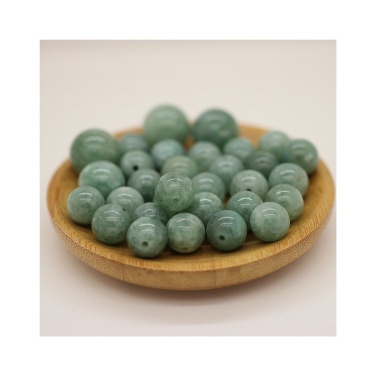 Manufacturer Supplier Dark Green Jade Round Bead Burma Stone Jade Loose Beads For Bracelet Making 6mm 8mm 10mm 12mm