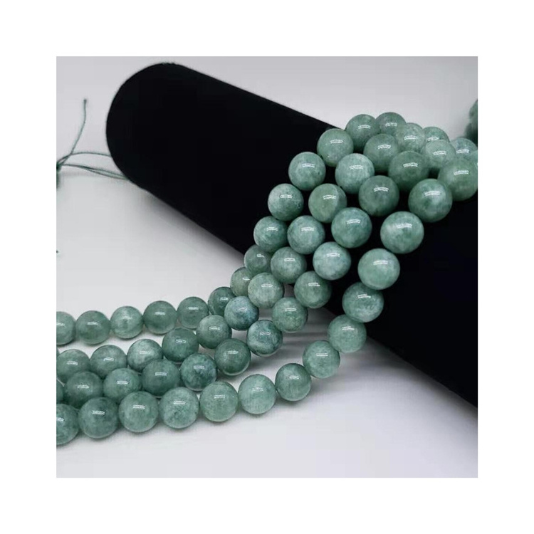 Manufacturer Supplier Dark Green Jade Round Bead Burma Stone Jade Loose Beads For Bracelet Making 6mm 8mm 10mm 12mm