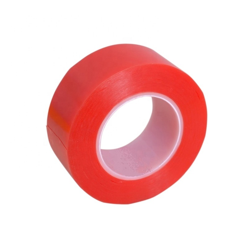 0.2mm Red Pet Double Sided Tape Acrylic Self Adhesive Double-sided Tape For Leather Patch Cinta Doble Cara Nano Tape