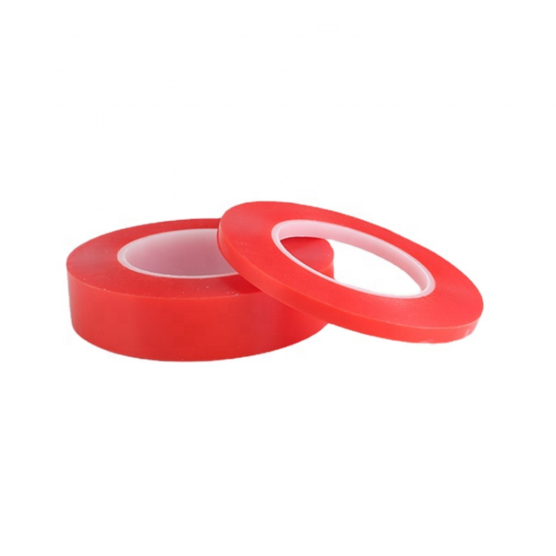 0.2mm Red Pet Double Sided Tape Acrylic Self Adhesive Double-sided Tape For Leather Patch Cinta Doble Cara Nano Tape