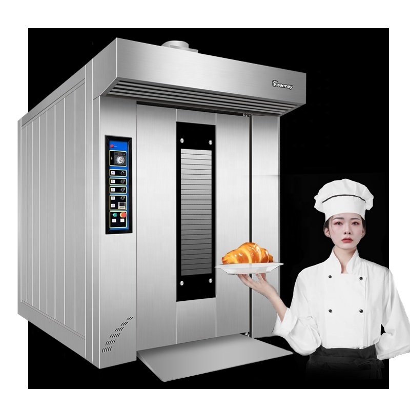 Automatic Hot Air Oven Bakery Bread Machine 64 Trays Bakery Chicken 12 / 32 / 64 Trays Baking Rotary Diesel Gas Oven For Bakery