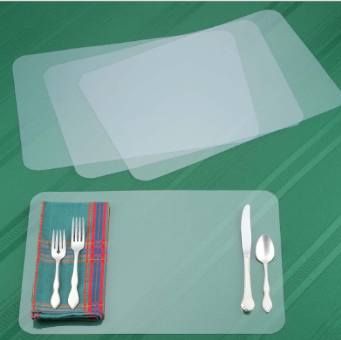 Cost-Effective Translucent PP Plastic Mat Placemats Keeps Table Desktop Cloth Cleaner Rectangle Table Mat