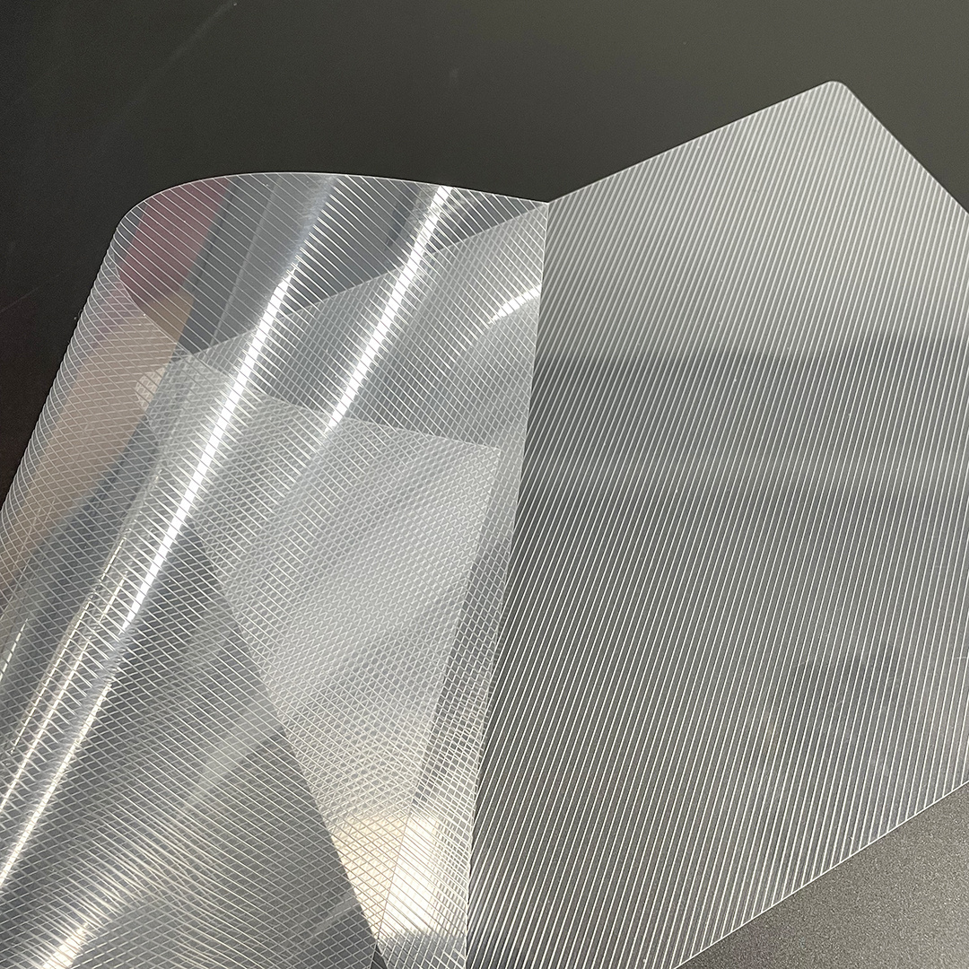 Clear A4 0.3mm Lined Transparent Color PVC Cover Diagonal for PP Binding Cover Sheet