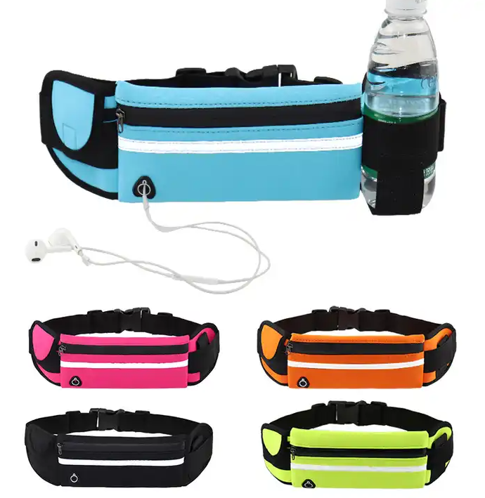 Outdoor Neoprene Waterproof Hiking Cycling Running Belt Waist Bag Custom Sport Fanny Pack With Water Bottle Holder