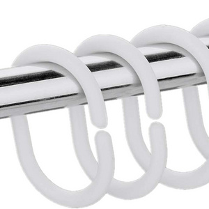 12 pcs/ Blister Plastic Bathroom Curtain Hooks, Shower Curtain Hooks Rings