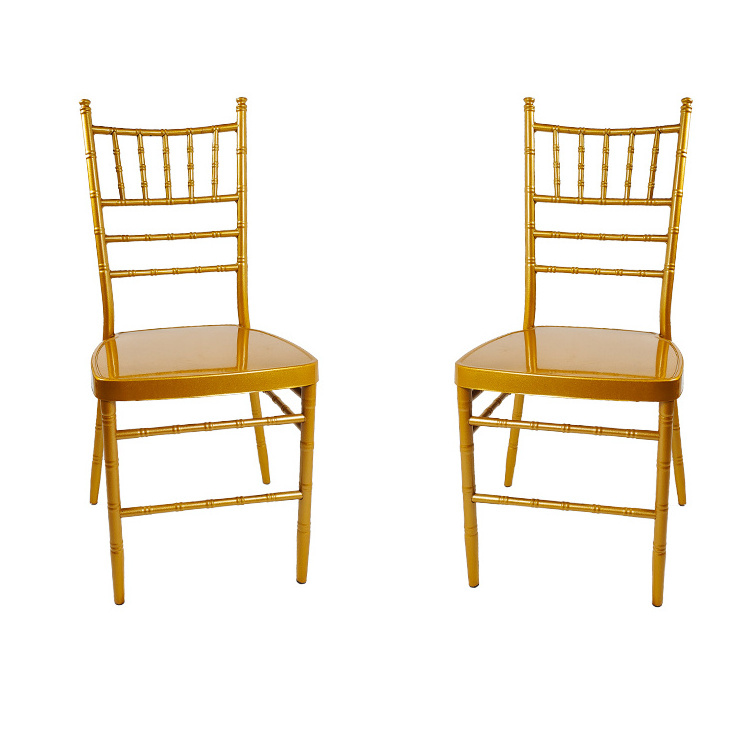 Luxury Wedding King Golden Iron Royal Banquet Event Modern Gold Chiavari Tiffany Chair