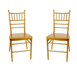 Luxury Wedding King Golden Iron Royal Banquet Event Modern Gold Chiavari Tiffany Chair