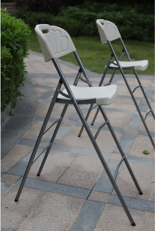 rental wholesale outdoor cocktail bistro high height white plastic folding bar chair