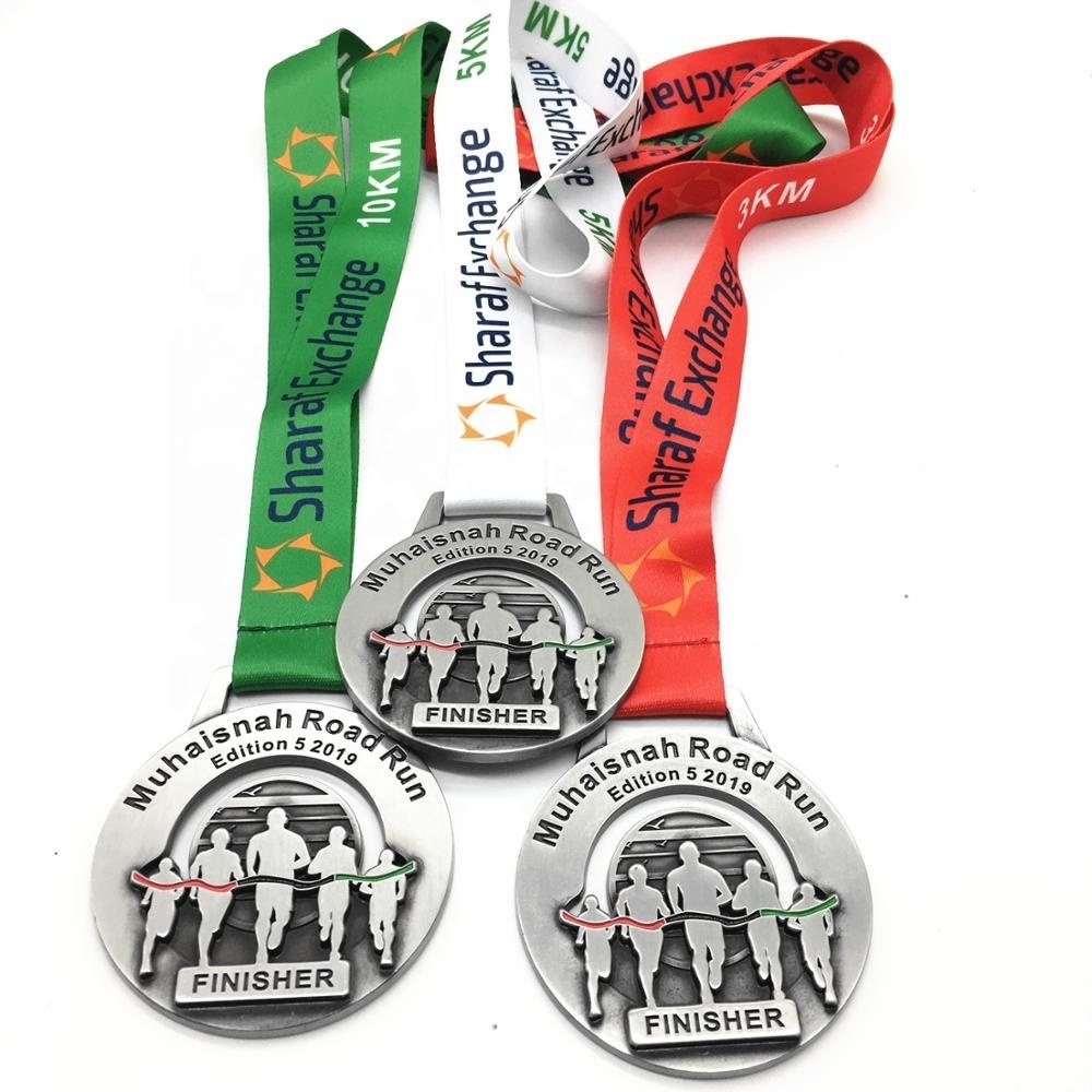 Xieyuan Factory custom logo award medals with ribbon blank gold silver bronze honour cycling running marathon metal sport medal