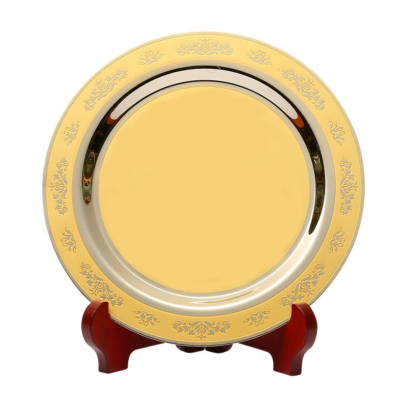 Factory custom LOGO gold and silver Commemorative plates printed blank self adhesive name plate printed trophy plaque