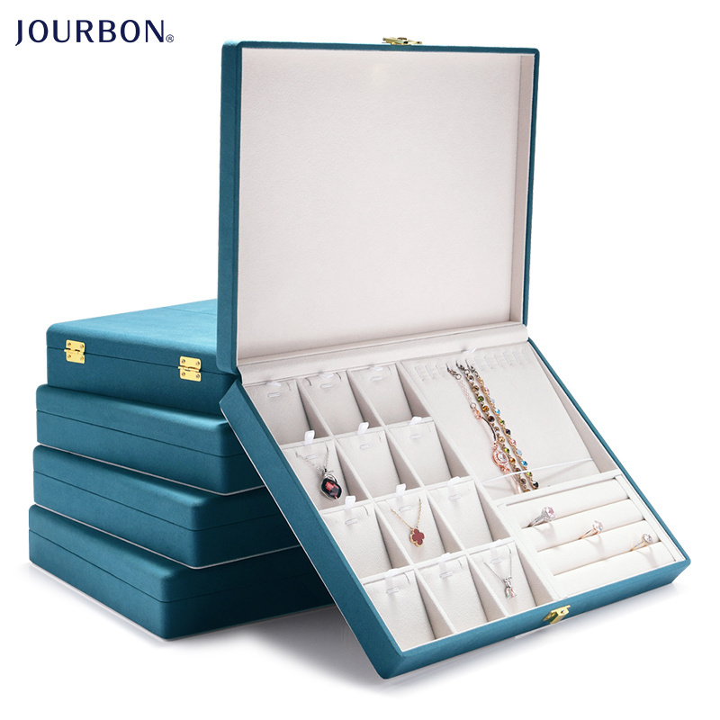 Jourbon Travel Leather Storage Jewelry Box Organizer Leather Jewelry Storage Box With Lock