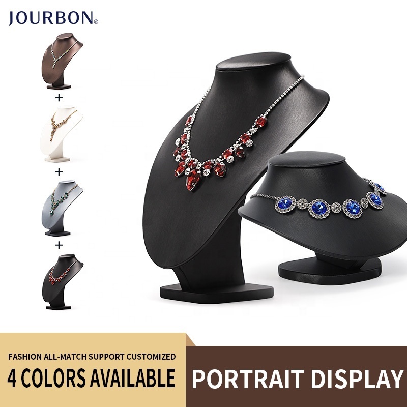 PU Leather Window jewellery display sets mannequin jewelry necklace display stand bust