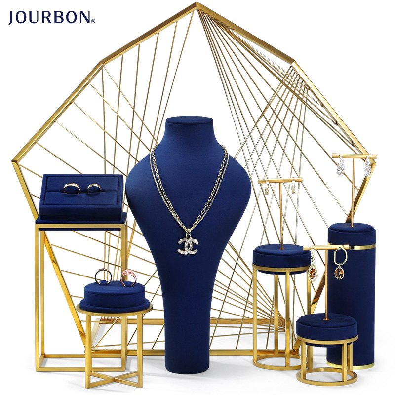 Jourbon Luxury customized multipurpose counter metal jewelry display props set