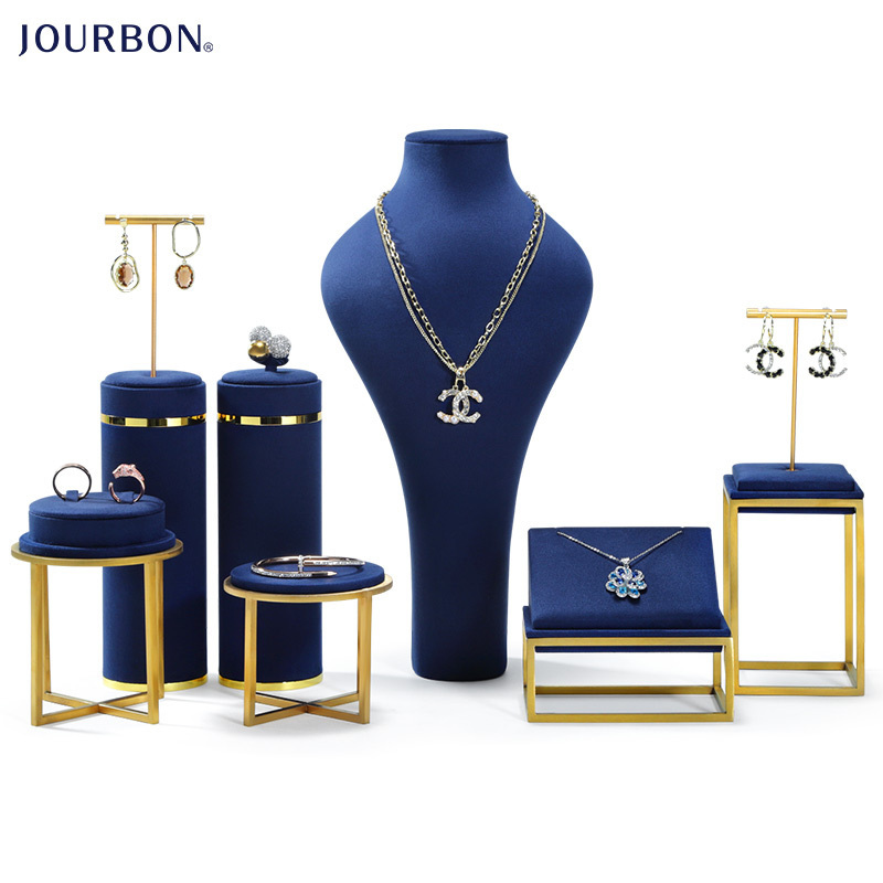 Jourbon Luxury customized multipurpose counter metal jewelry display props set