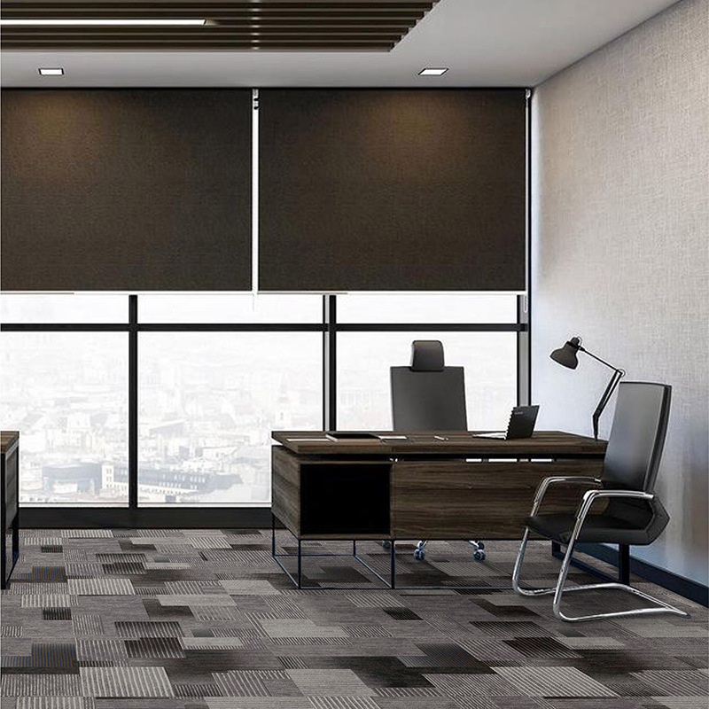 100%pp Modular Office Carpet Tiles For Floor Office Chair Mat For Carpet Modern Linearity Office Carpet Tiles 25 * 100cm