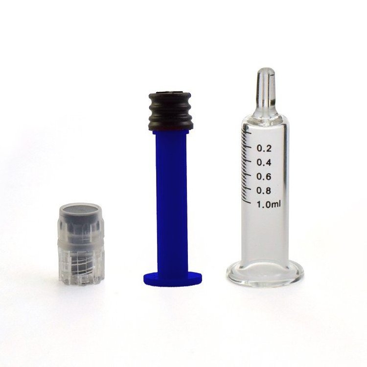 1ml glass syringe luer lock packaging wholesale borosilicate glass syringe custom plunger oil glass syringe with metal plunger