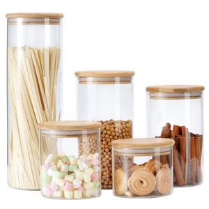 little dri smell proof bamboo and food storage glass rangement container set bottles spice mason jar with dispenser lid shop box