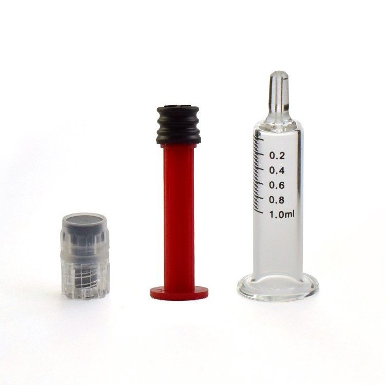 1ml glass syringe luer lock packaging wholesale borosilicate glass syringe custom plunger oil glass syringe with metal plunger