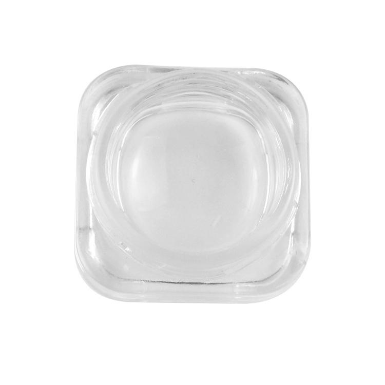 5ml 7ml 9ml childproof child resistant plastic cap square cube concentrate clear white black glass jar