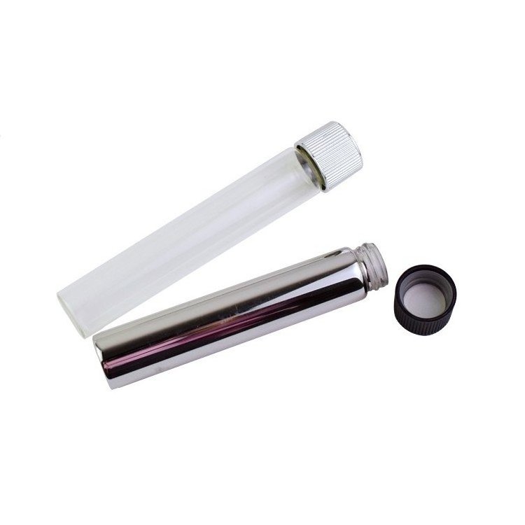 Eco-Friendly CR Glass Tube Bamboo Lid Glass Tubes With Cap Tube custom glass tubing packaging with screw tops