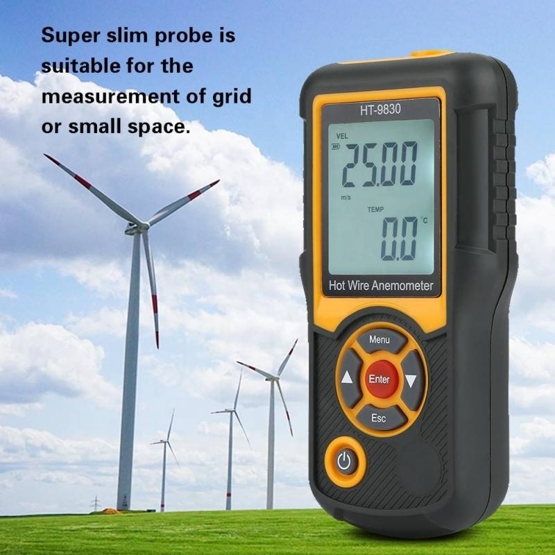 HTI 3 in 1 Handheld Digital Anemometer Wind Speed Meter measuring device wireless weather station wind speed direction