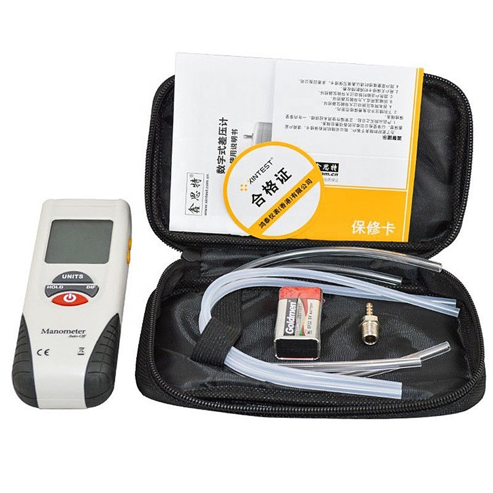 HTI 1890 Manometer Digital HVAC Air Pressure Meter and Differential Gas Pressure gauge