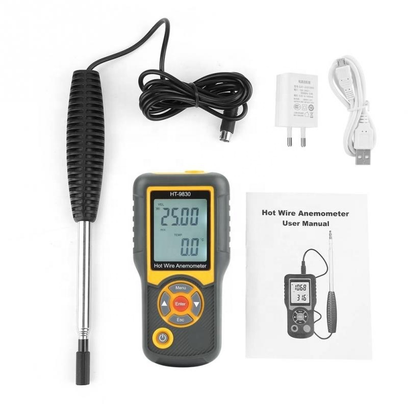 HTI 3 in 1 Handheld Digital Anemometer Wind Speed Meter measuring device wireless weather station wind speed direction