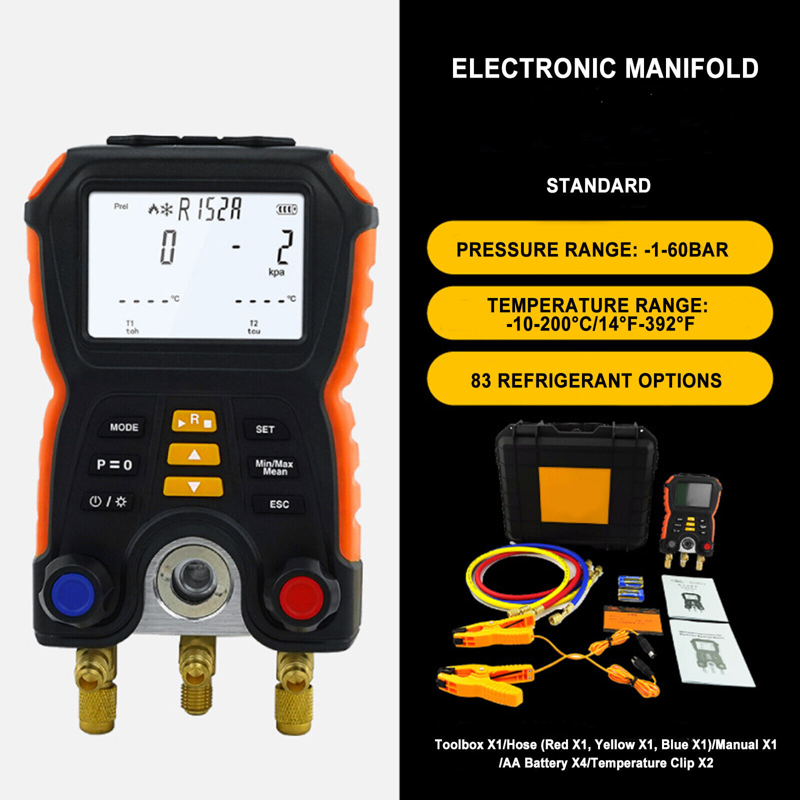 Hvac Tools R32 R410 Set Digital Manifold Gauge refrigeration Manometer Testo 557s Herramientas De Refrigeracione